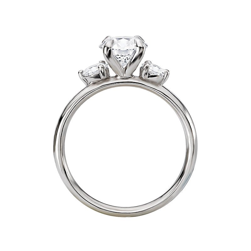 Orbelle 3 Stone Semi-Mount Lab Grown Diamond Ring in 14K White Gold