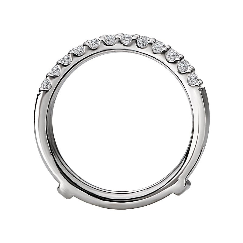 Glemera Diamond Wrap Wedding Ring Guard | 14K White Gold Round Diamond Band