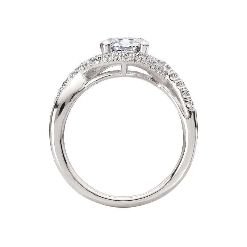 Orbelle 14K White Gold Split Curved Shank Engagement Ring