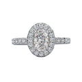 Orbelle Oval Lab Grown Diamond Halo Semi-Mount Ring in 14K White Gold