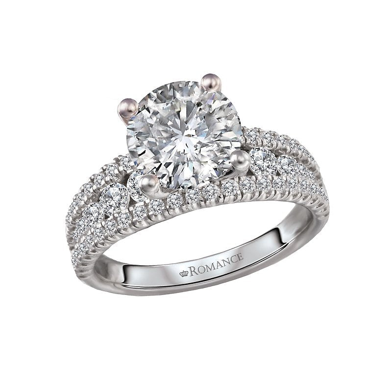 Orbelle White Gold Split Row Diamond Engagement Ring Semi-Mount 14K