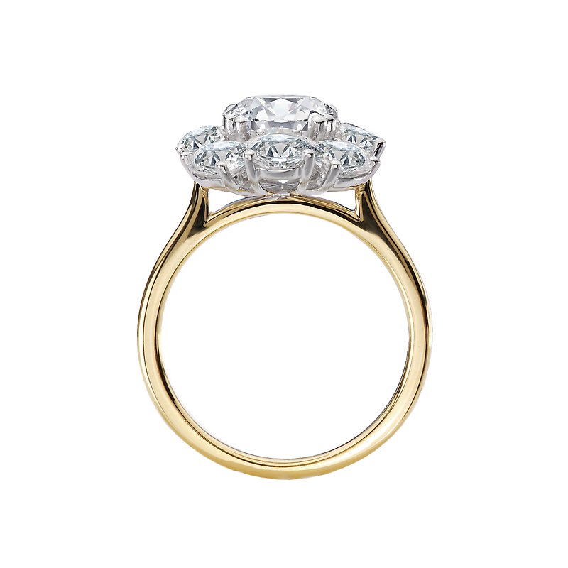 14K Yellow Gold Oval Lab Grown Diamond Halo Engagement Ring