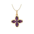 Luxora Amethyst Flower Pendant in 14K Yellow Gold