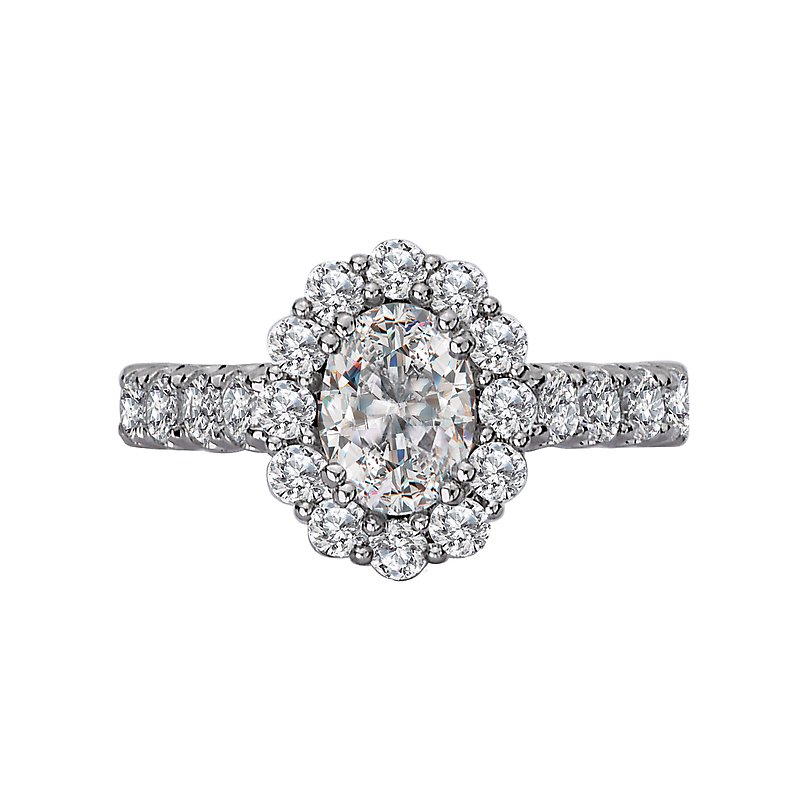Orbelle Oval Halo Semi-Mount Lab Grown Diamond Ring in 14K White Gold