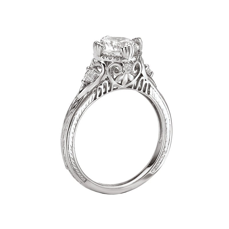 Vintage 14K White Gold Diamond Engagement Ring Semi-Mount