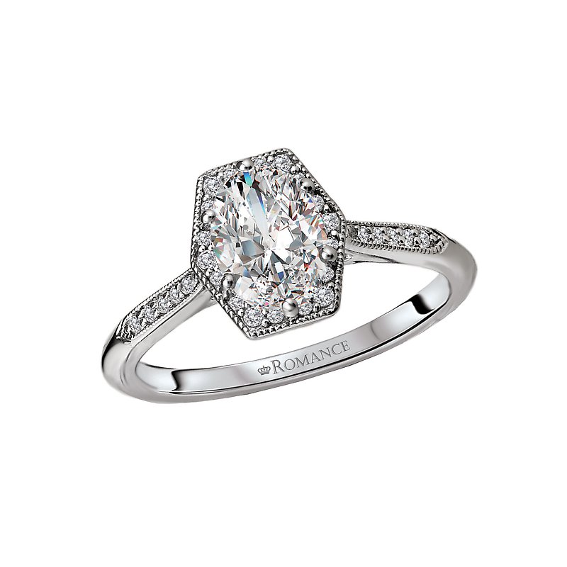 Vintage 14K White Gold Semi-Mount Diamond Engagement Ring