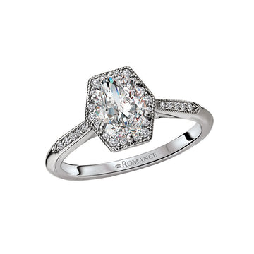 Vintage 14K White Gold Semi-Mount Diamond Engagement Ring