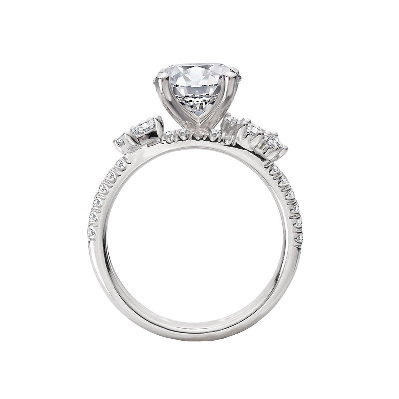 Orbelle 14K White Gold Split Shank Diamond Engagement Ring