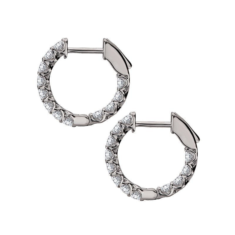 Luxora 14K Yellow Gold Diamond Hoop Earrings (D 1.0 carat total weight)