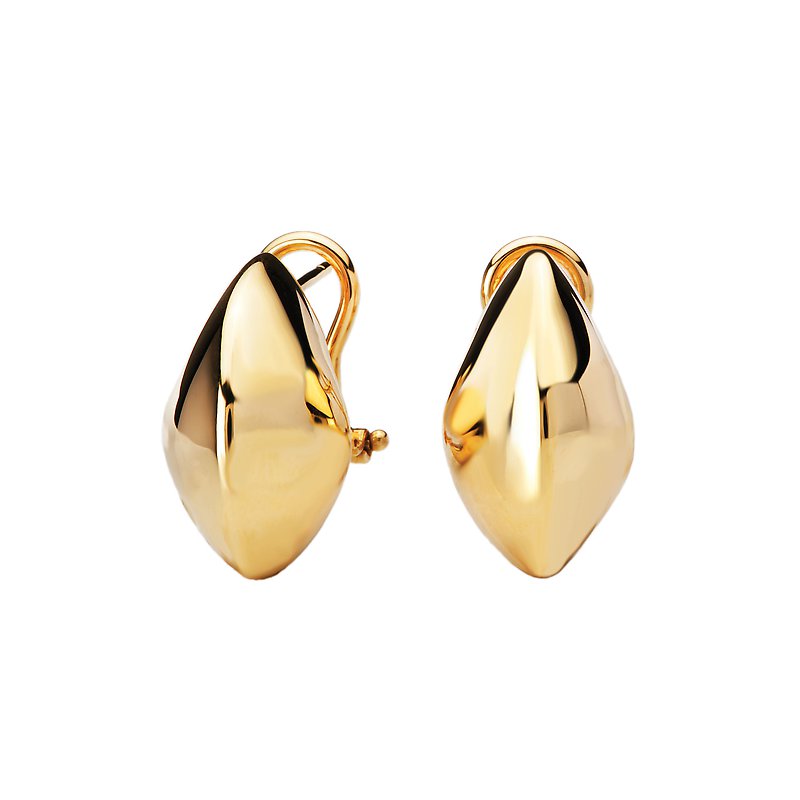 Luxora 14K Yellow Gold Omega-Clip Drop Earrings