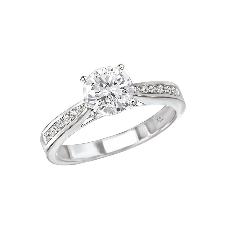 Glemera Petite 14K White Gold Diamond Semi-Mount Engagement Ring