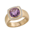 Luxora 14K Yellow Gold Amethyst Cushion Halo Ring
