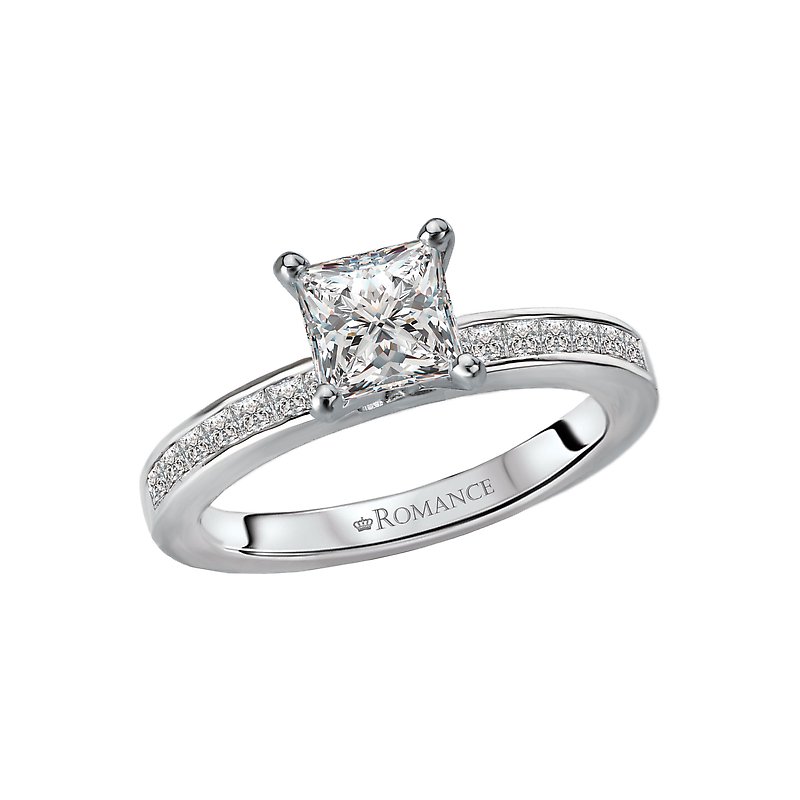 Bandora 14K White Gold Princess Cut Diamond Engagement Ring