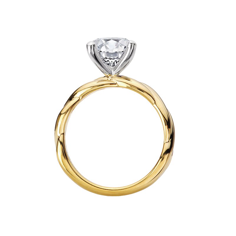 Orbelle Solitaire Diamond Engagement Ring - 14K Yellow Gold Twist Shank