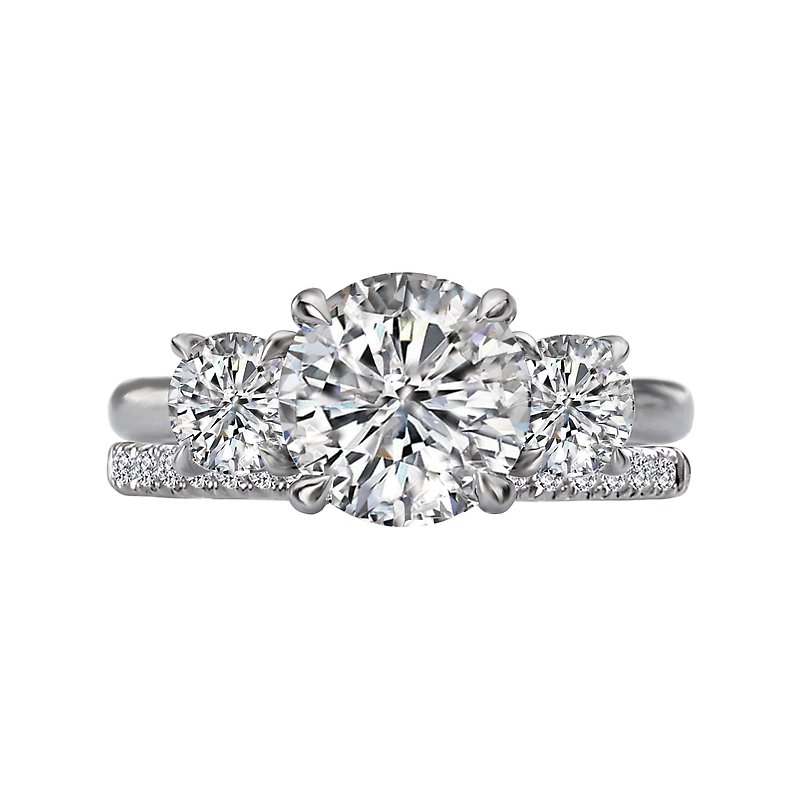Orbelle Custom 3-Stone Lab Grown Diamond Semi-Mount Ring