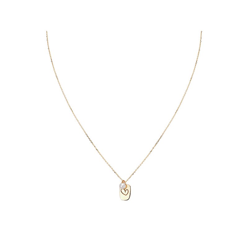 Luxora Italian 14kt Gold Heart Necklace with Pearl Charm