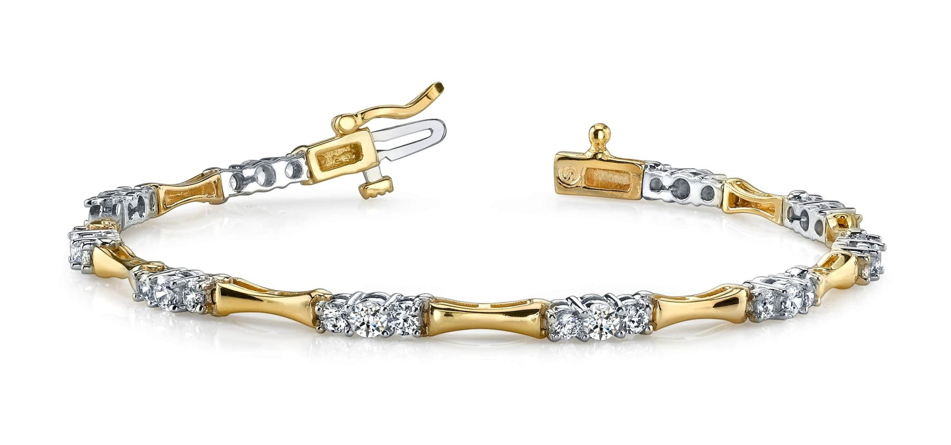 Diamond Column Link Lab - Grown Diamond Bracelet with 1.50 ct.(finished) 1.9mm, 2.9mm - Luxury Time NYC