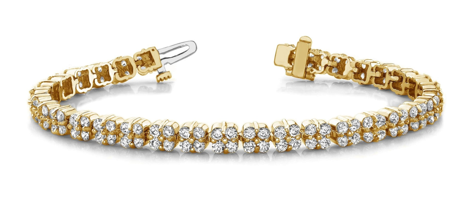 Diamond Squares Bracelet Lab - Grown Diamond with 3.96 ct.(finished) 1.75mm - Luxury Time NYC