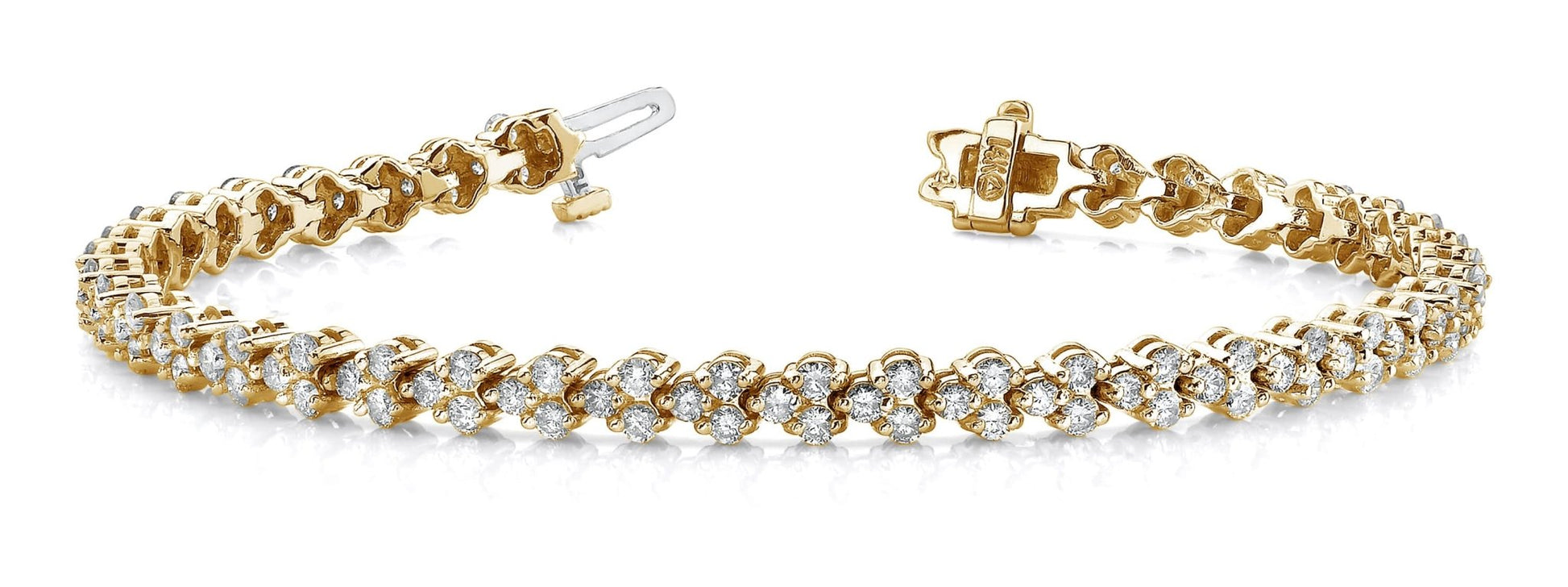 Double Diamond Stacked Bracelet Lab - Grown Diamond with 4.06 ct.(finished) 2mm - Luxury Time NYC