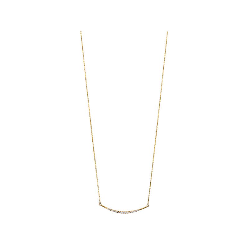 Luxora 14K Yellow Gold Diamond Bar Lariat Necklace