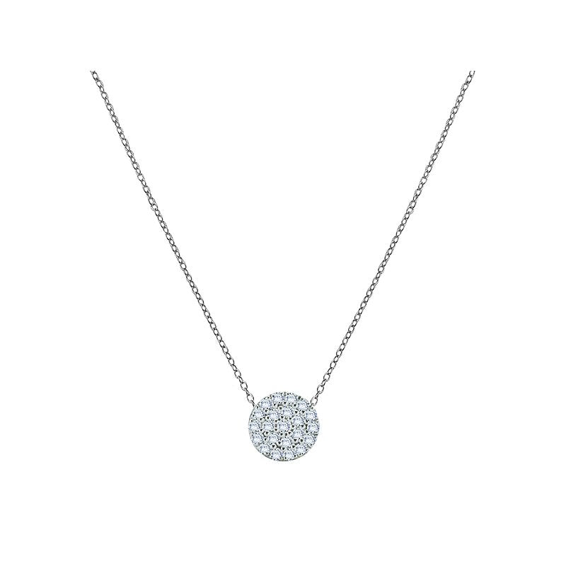 Luxora White Gold Diamond Circle Pendant Necklace