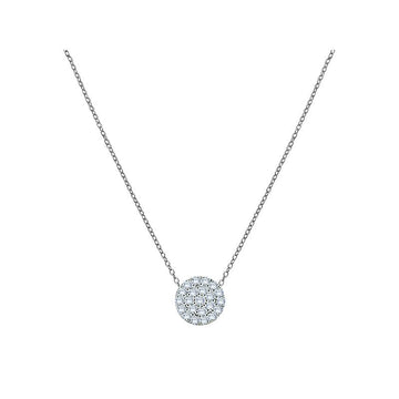 Luxora White Gold Diamond Circle Pendant Necklace