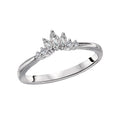 Glemera Curved Nesting Wedding Band in 14K White Gold with Round and Marquise Diamonds