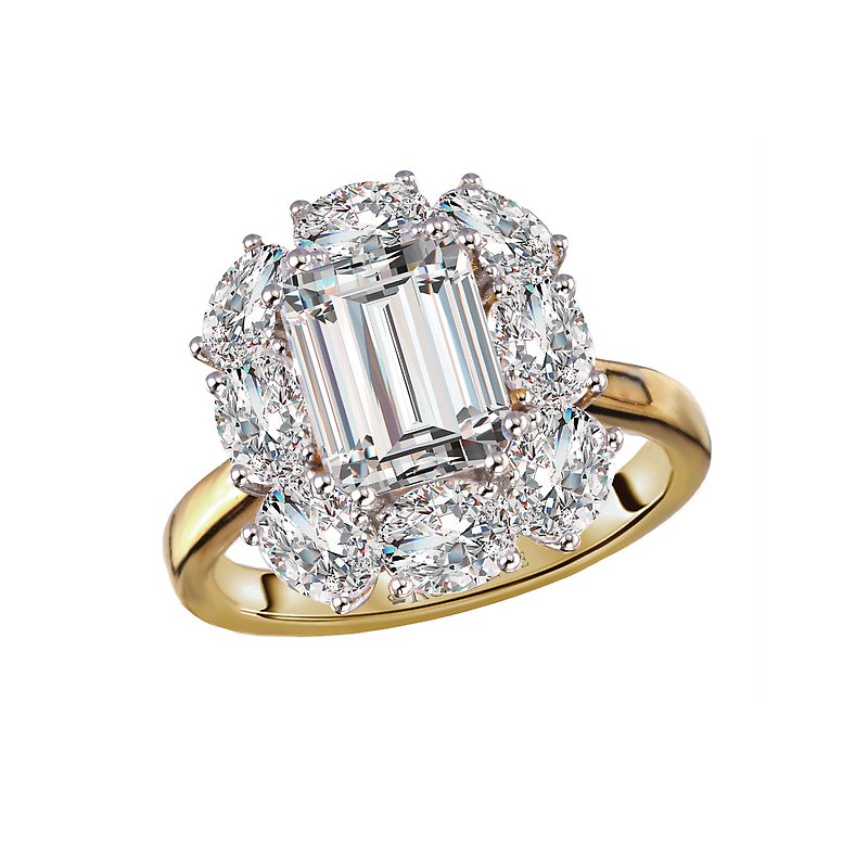 14K Yellow Gold Halo Lab Grown Diamond Semi-Mount Engagement Ring