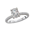 Bandora 14K White Gold Oval Diamond Semi-Mount Engagement Ring
