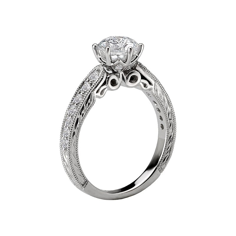 Glemera Bandora 14K White Gold Diamond Ring Semi-Mount