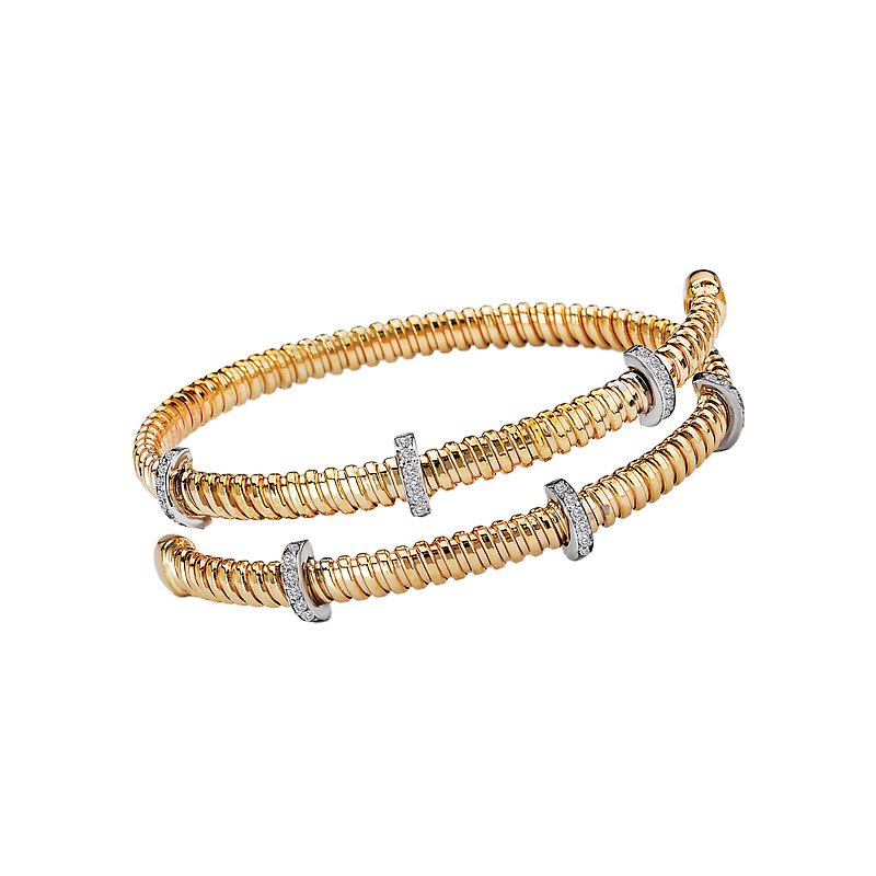 Luxora Ladies Fashion Diamond Bypass Bracelet in 14kt Yellow Gold