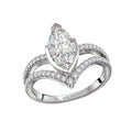 Orbelle 14K White Gold Marquise Diamond Split V-Curved Semi-Mount Ring