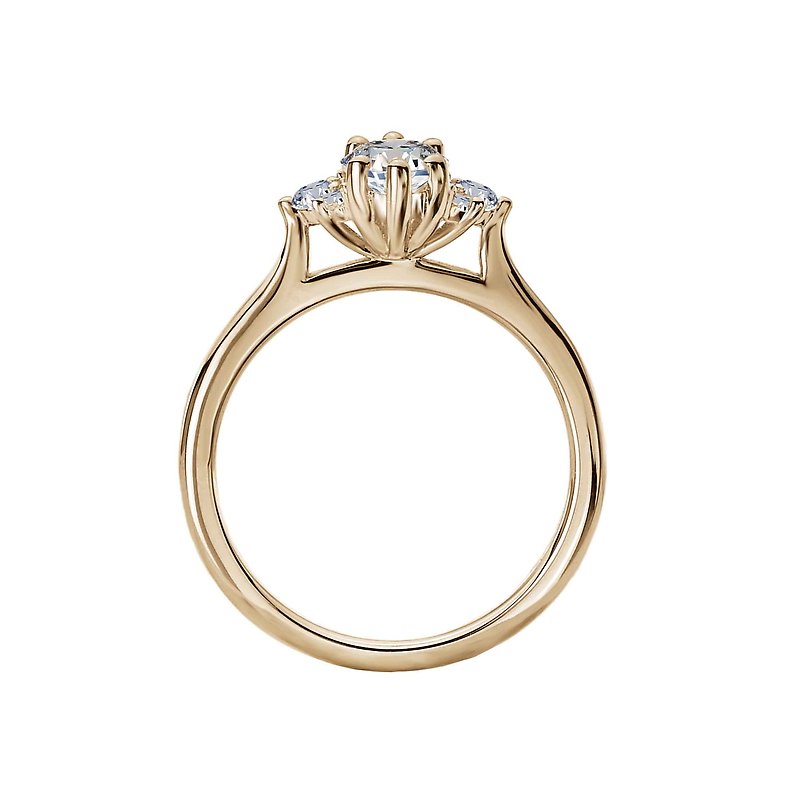 Bandora 14K Yellow Gold Marquise Diamond Engagement Ring Semi-Mount