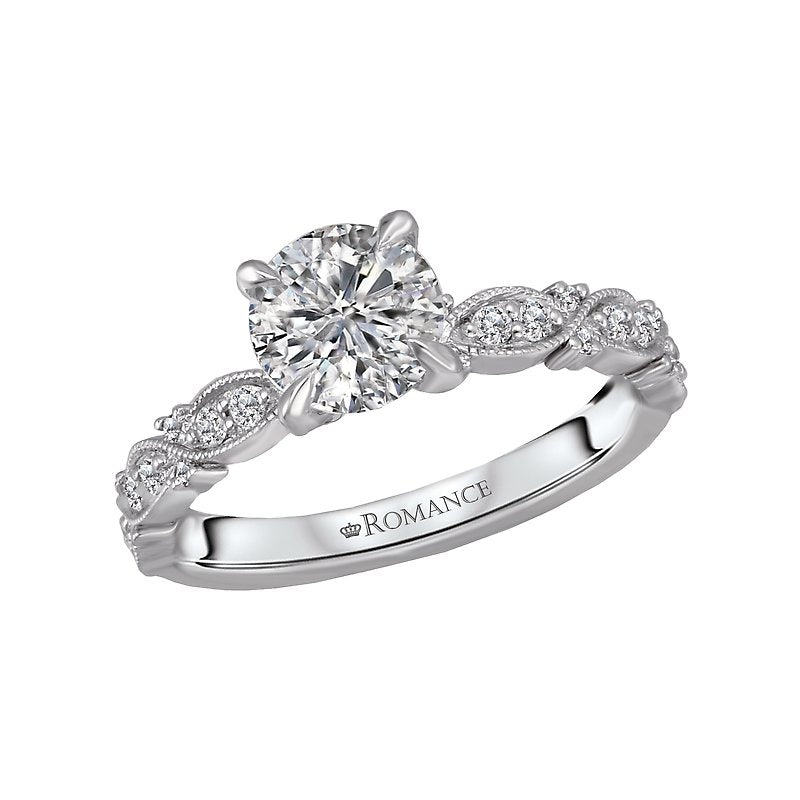 Orbelle Infinity Semi-Mount Diamond Ring | Bandora 18K White Gold Engagement Jewelry