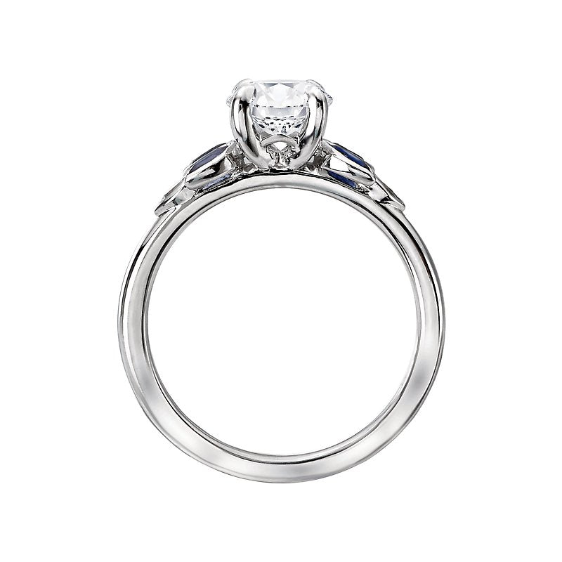 Orbelle Sapphire and Diamond Semi-Mount Ring in 18K White Gold
