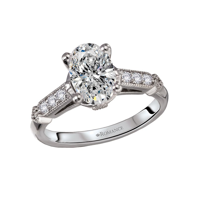 Orbelle Art Deco White Gold Diamond Engagement Ring