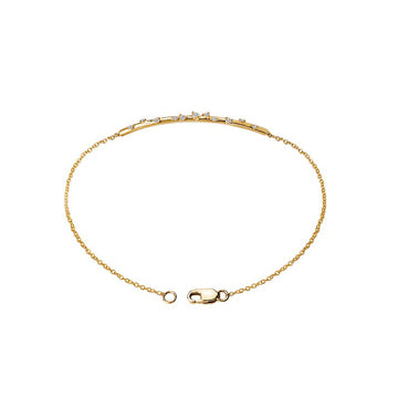 Luxora 14kt Yellow Gold Diamond Bar Bracelet - Round White Diamonds
