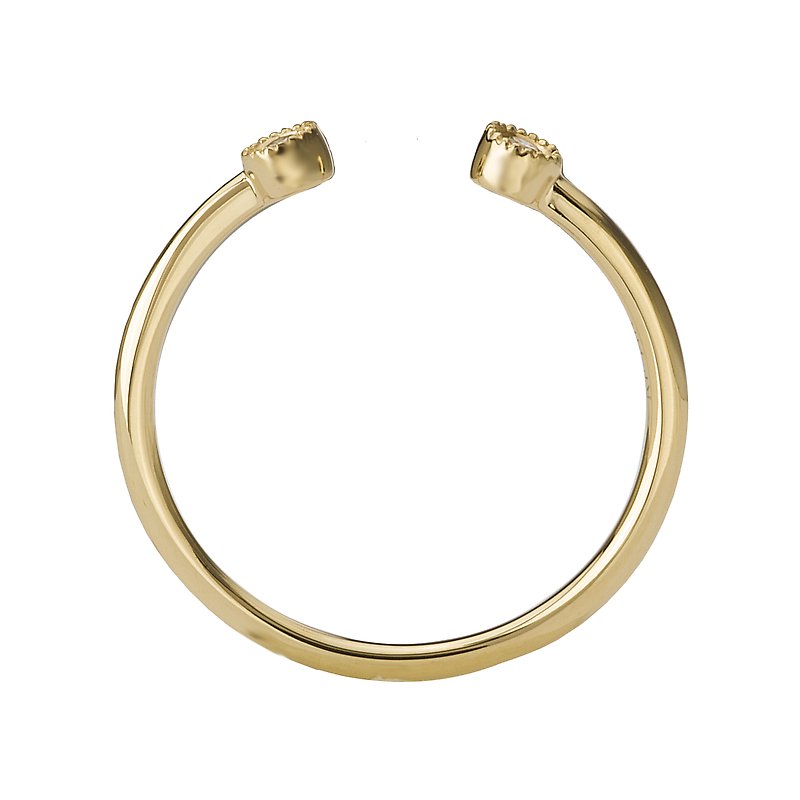 Luxora Ladies Fashion Diamond Ring in 14K Yellow Gold with Milgrain Detail