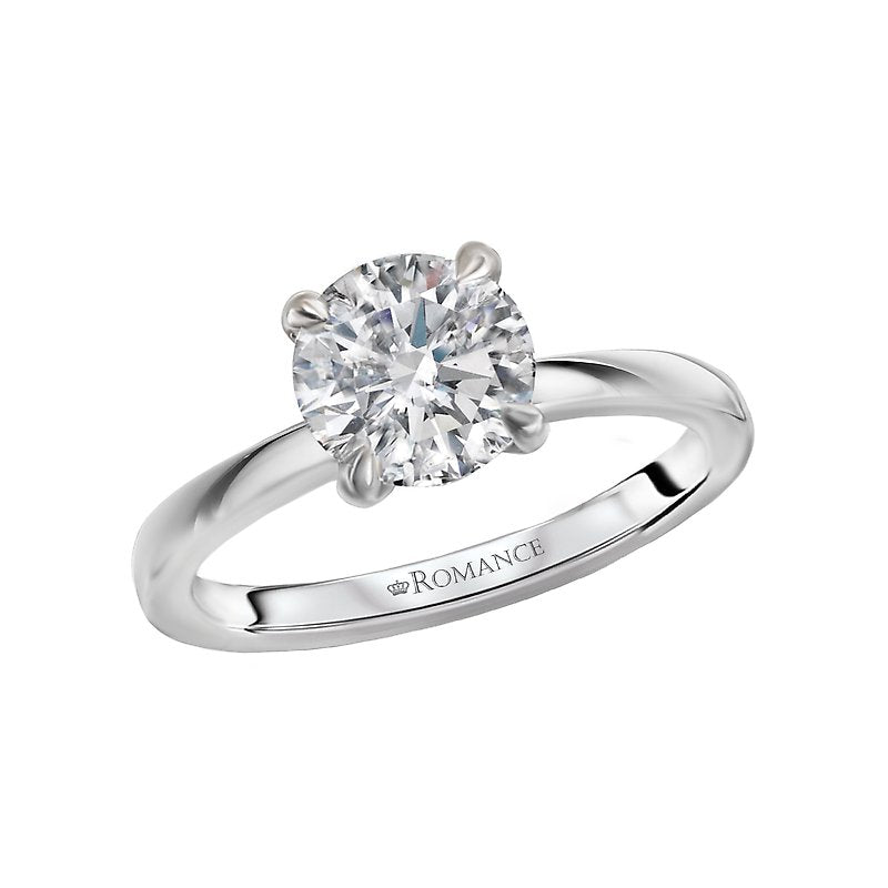 Orbelle 14K White Gold Solitaire Semi-Mount Engagement Ring with 8.2mm Round Diamond Setting