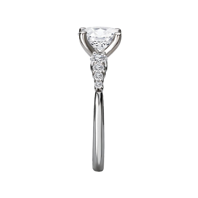 Bandora 14K White Gold Oval Lab Grown Diamond Semi-Mount Engagement Ring