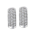 Luxora Ladies Diamond Huggie Earrings | 14K White Gold Round Cut Diamond Earrings
