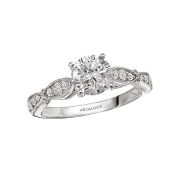 Orbelle 14K White Gold Bandora Engagement Semi-Mount Diamond Ring