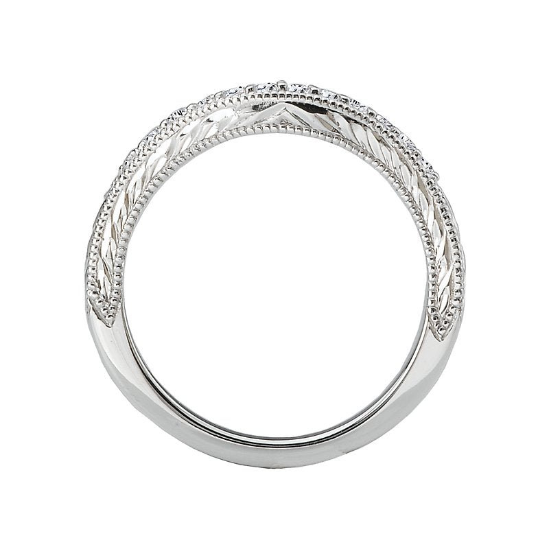 Orbelle Petite Curved Matching Diamond Wedding Band in 14K White Gold