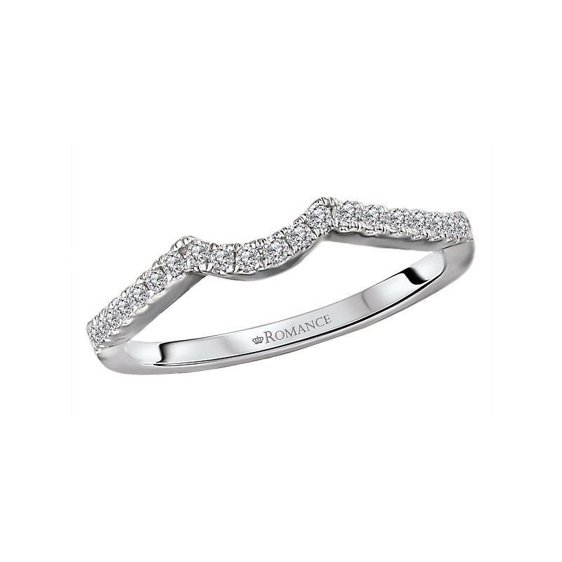 Orbelle Diamond Curved Wedding Band in 14K White Gold