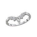 Luxora Diamond Nesting Band - 14K White Gold Oval Pear Shaped Diamond Ring