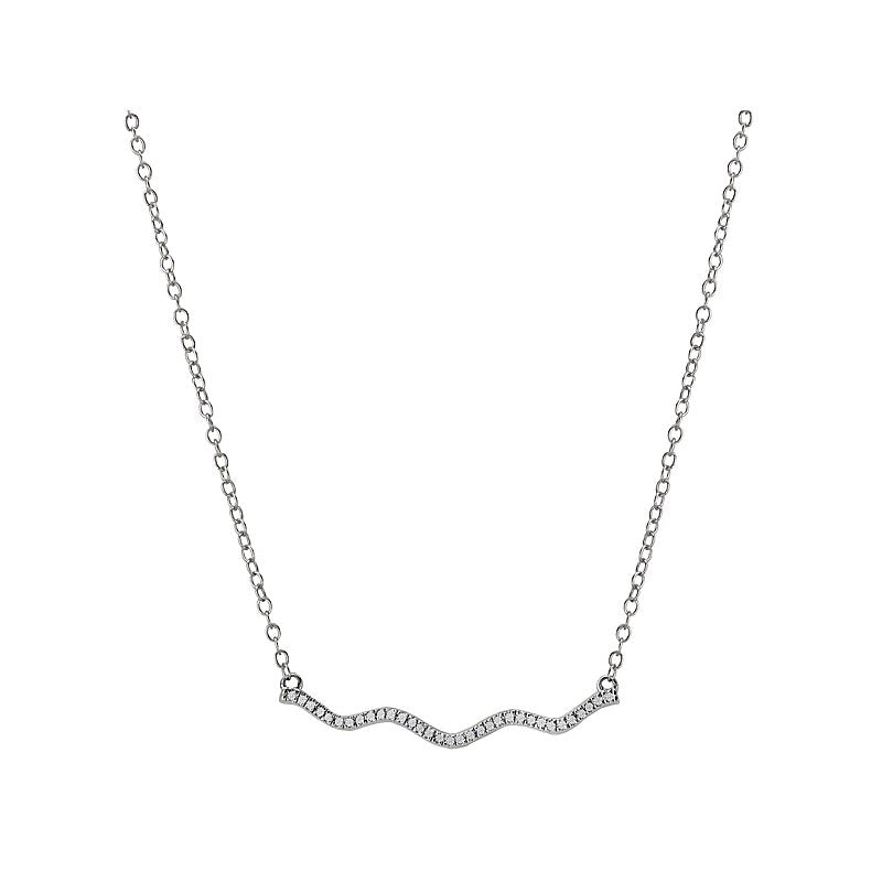 Luxora Diamond Adjustable Lariat Necklace in 14K White Gold with Round White Diamonds