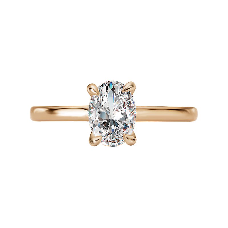 Orbelle Oval Lab Grown Diamond Semi-Mount Engagement Ring in 14K Yellow Gold