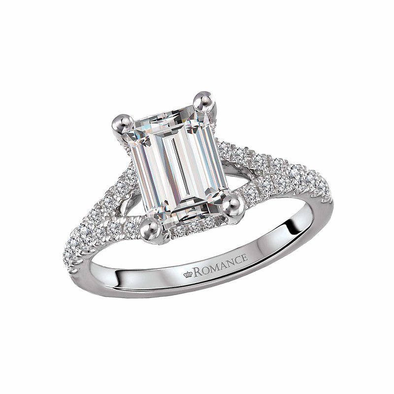 Orbelle Twist 14K White Gold Diamond Split Shank Engagement Ring
