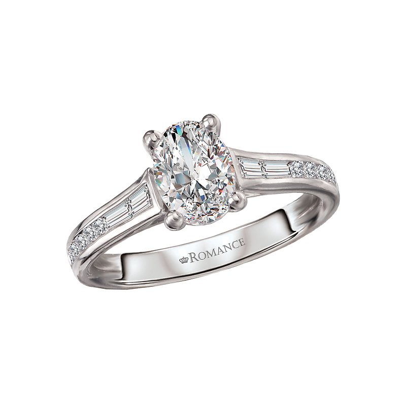 Orbelle Diamond Hidden Halo Engagement Ring | 14K White Gold Oval Shape