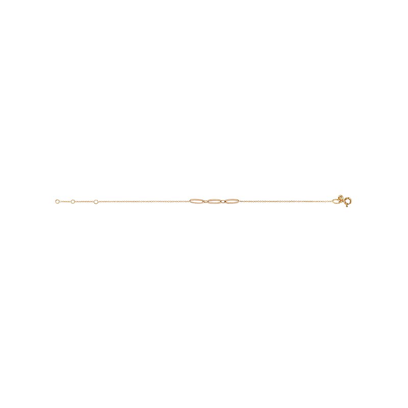 Luxora Italian 14kt Gold Triple Link Bracelet - Adjustable Chain Bracelet